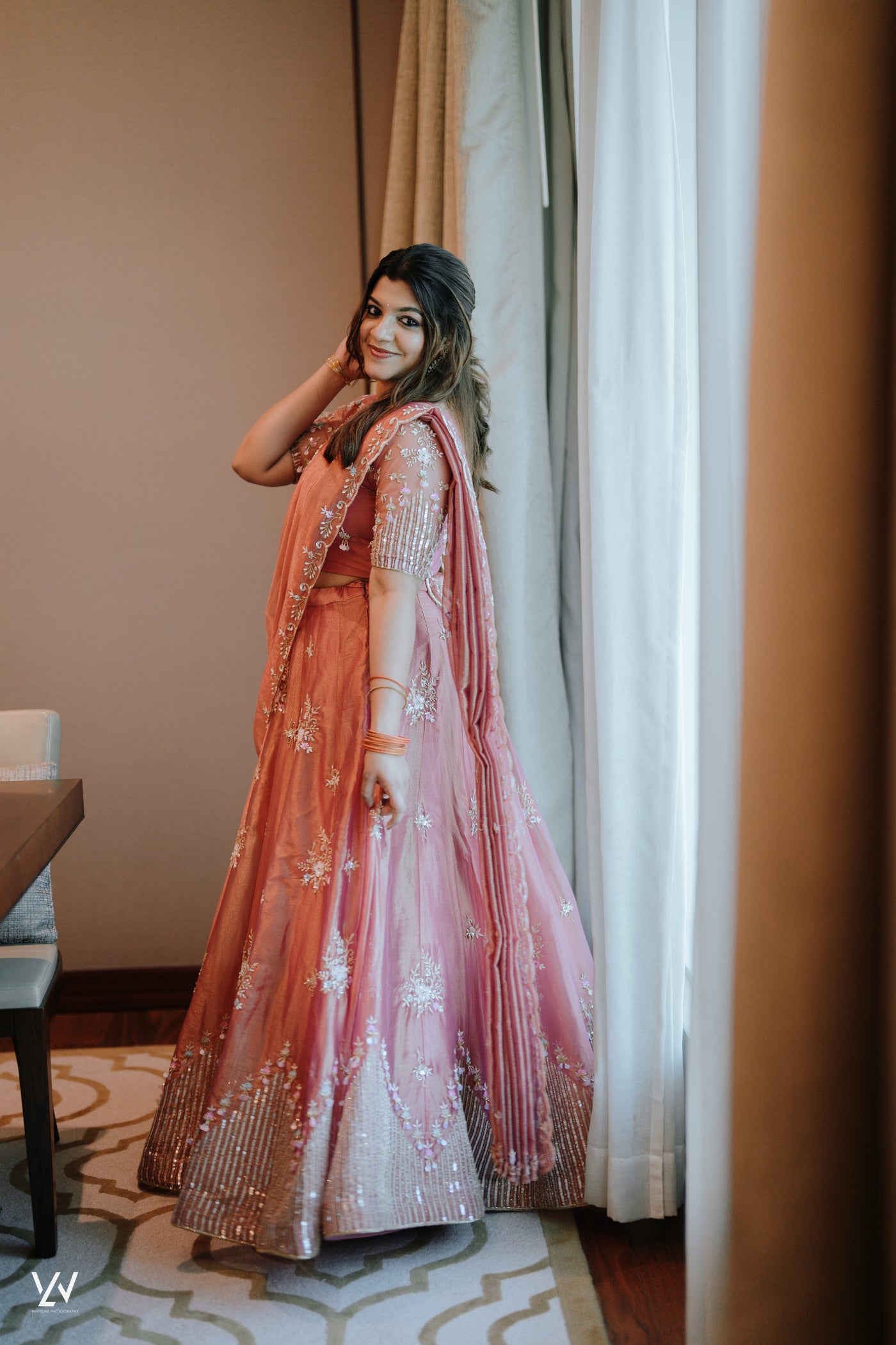 MEHR LEHENGA - SALMON PINK