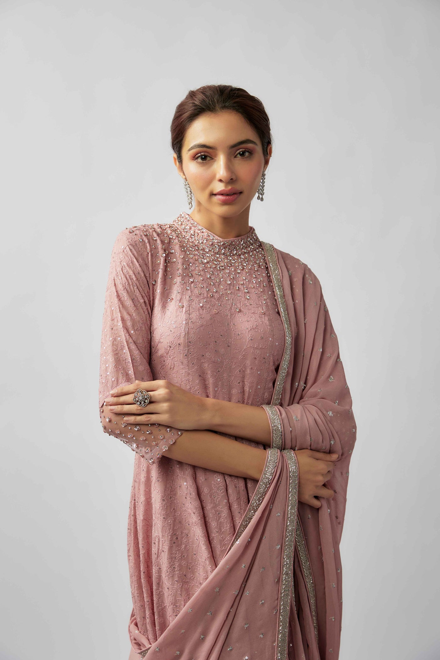 LA SAMIPHOOL ANARKALI - BLUSH PINK