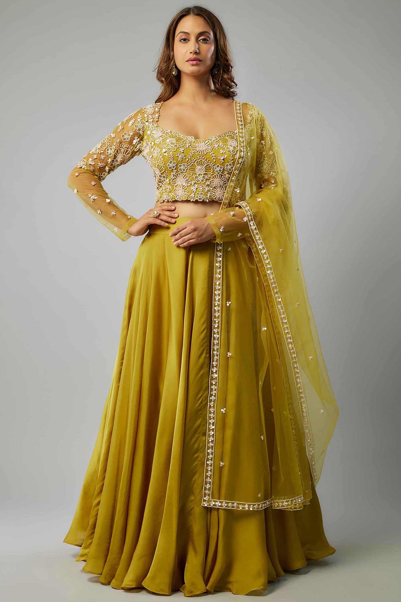 DAZZLE LEHENGA- YELLOW