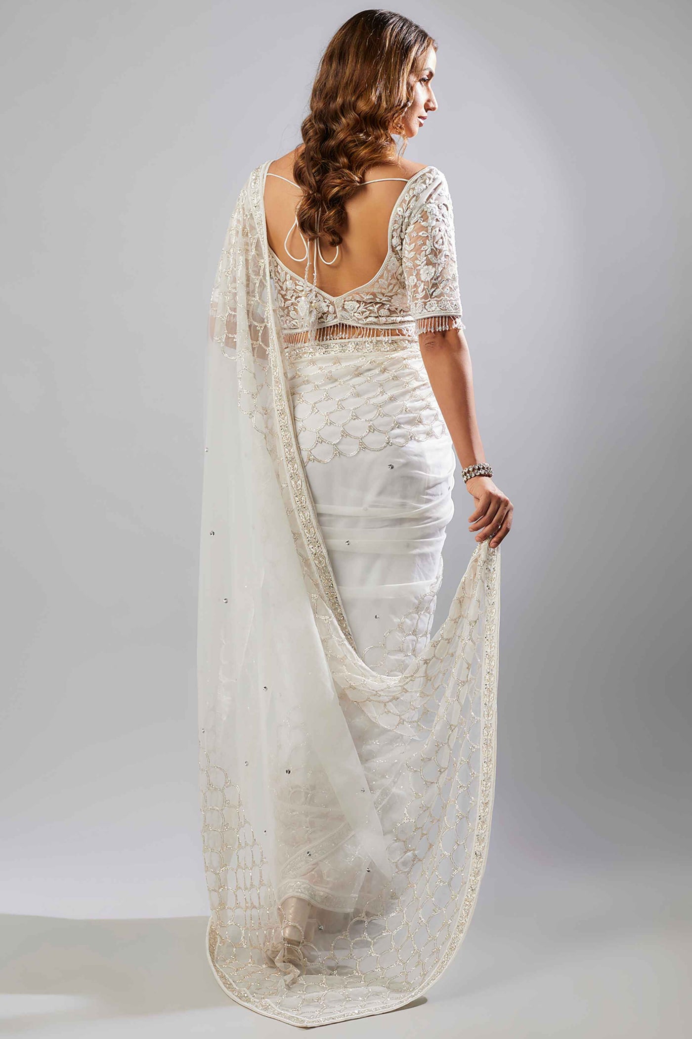 DAISY SAREE- WHITE