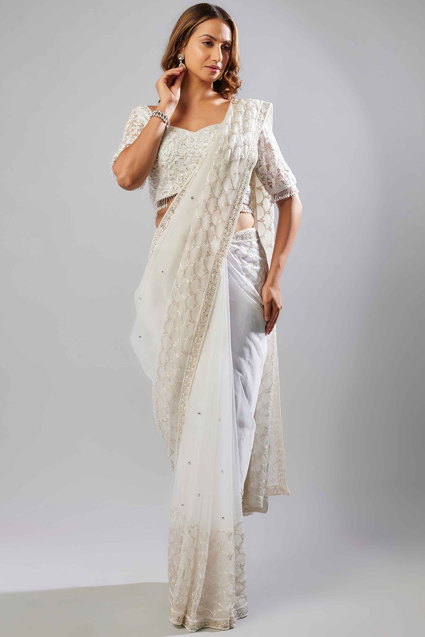 DAISY SAREE- WHITE