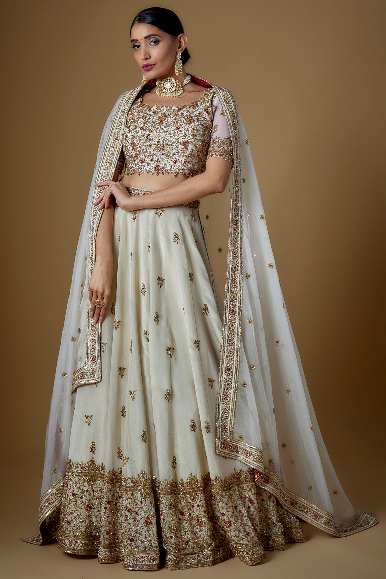 ROOYI LEHENGA - OFF WHITE