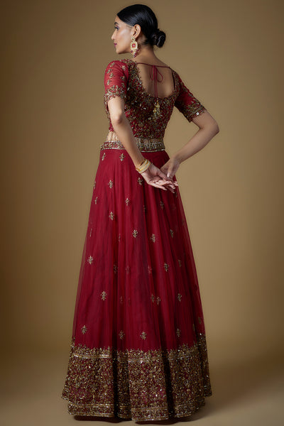 ROOYI LEHENGA - CHILLIE RED