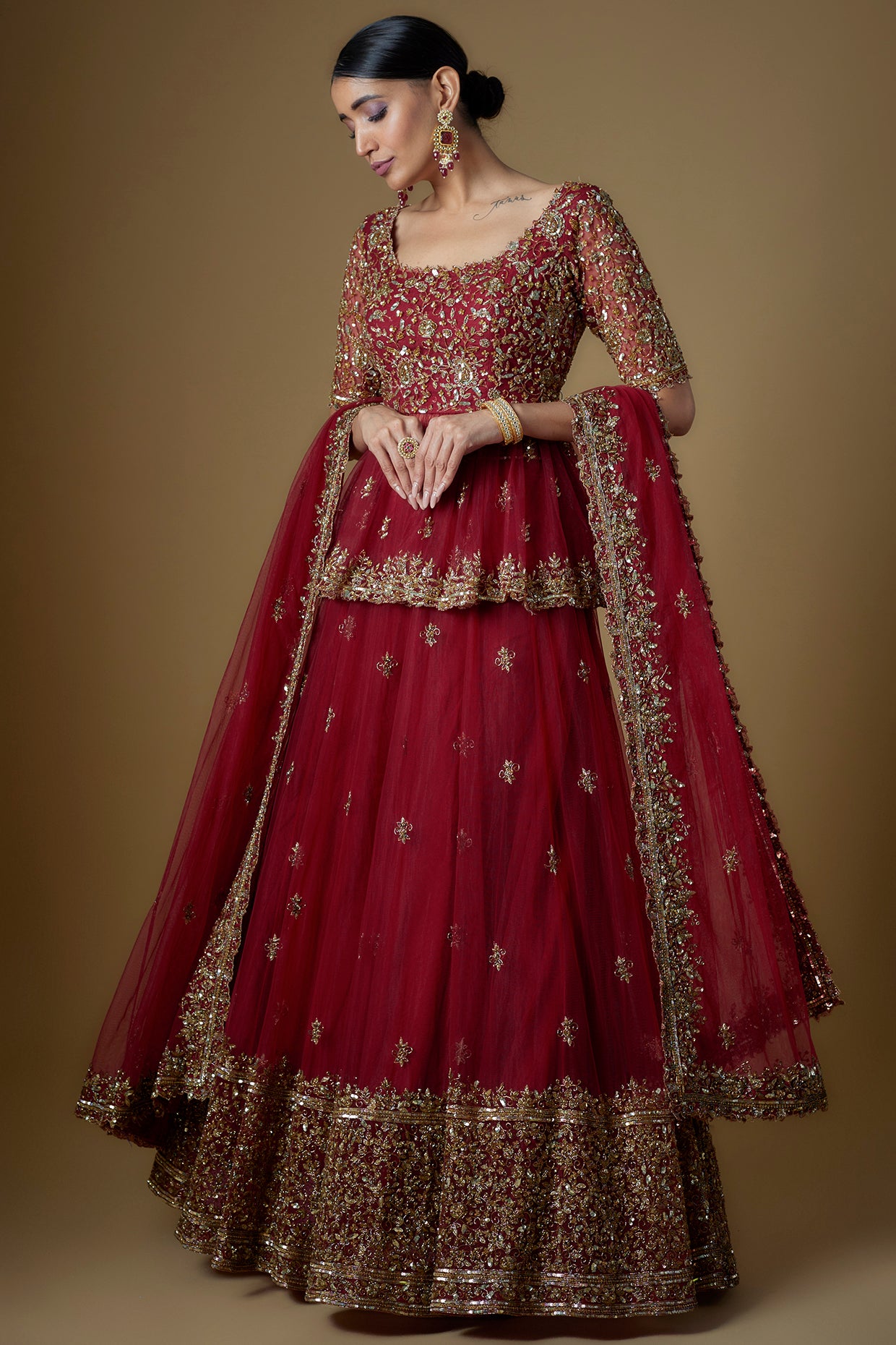 ROOYI PEPLUM LEHENGA