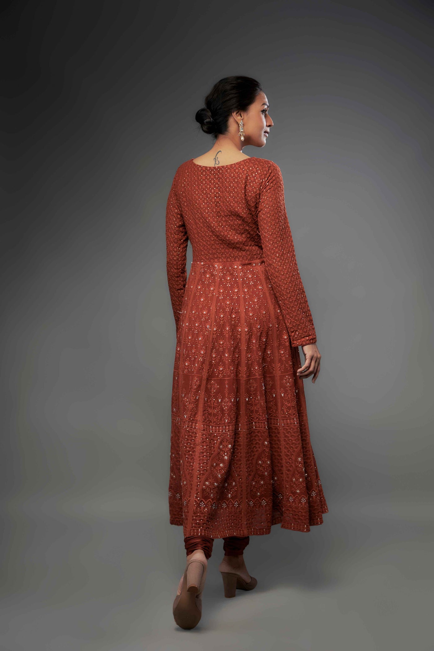 ZEHRA ANARKALI - RUST ORANGE