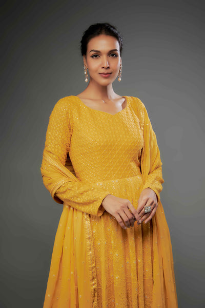 ZEHRA ANARKALI - MUSTARD YELLOW