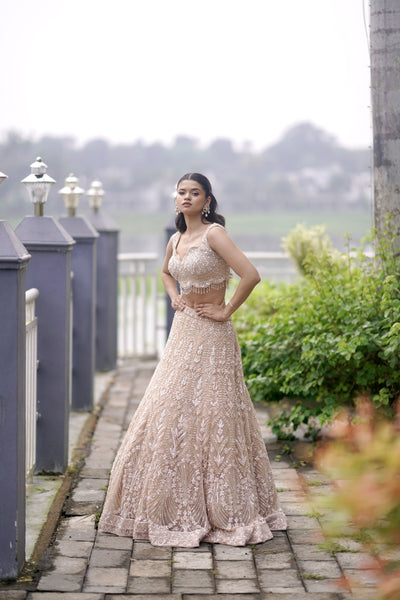 HAZEL LEHENGA - CHAMPAGNE GOLD