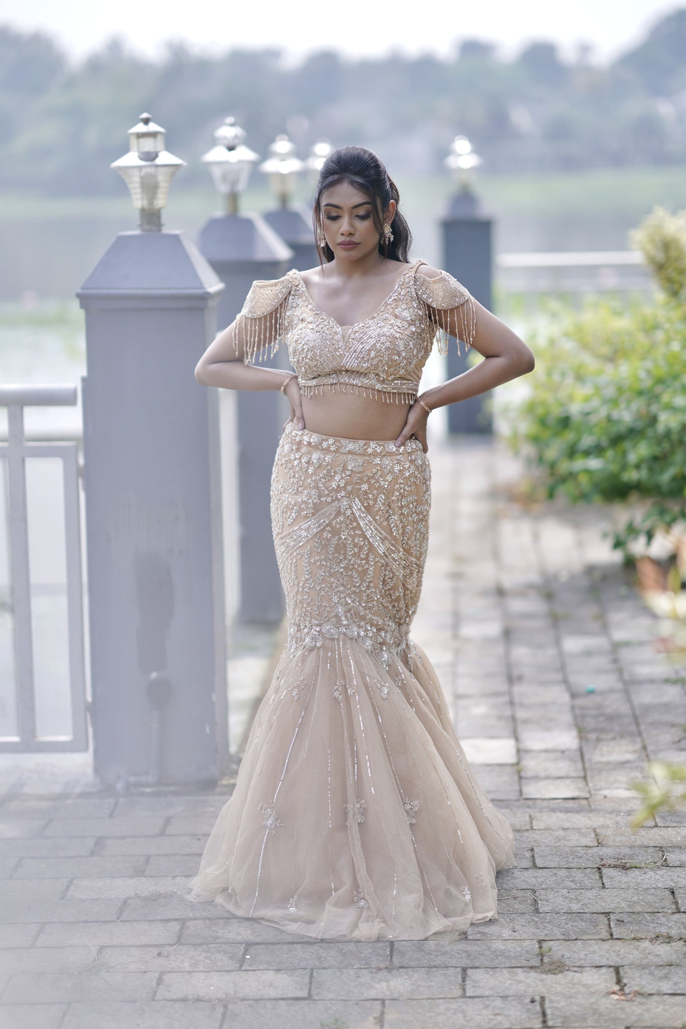 IVY FISHCUT LEHENGA - CHAMPAGNE GOLD