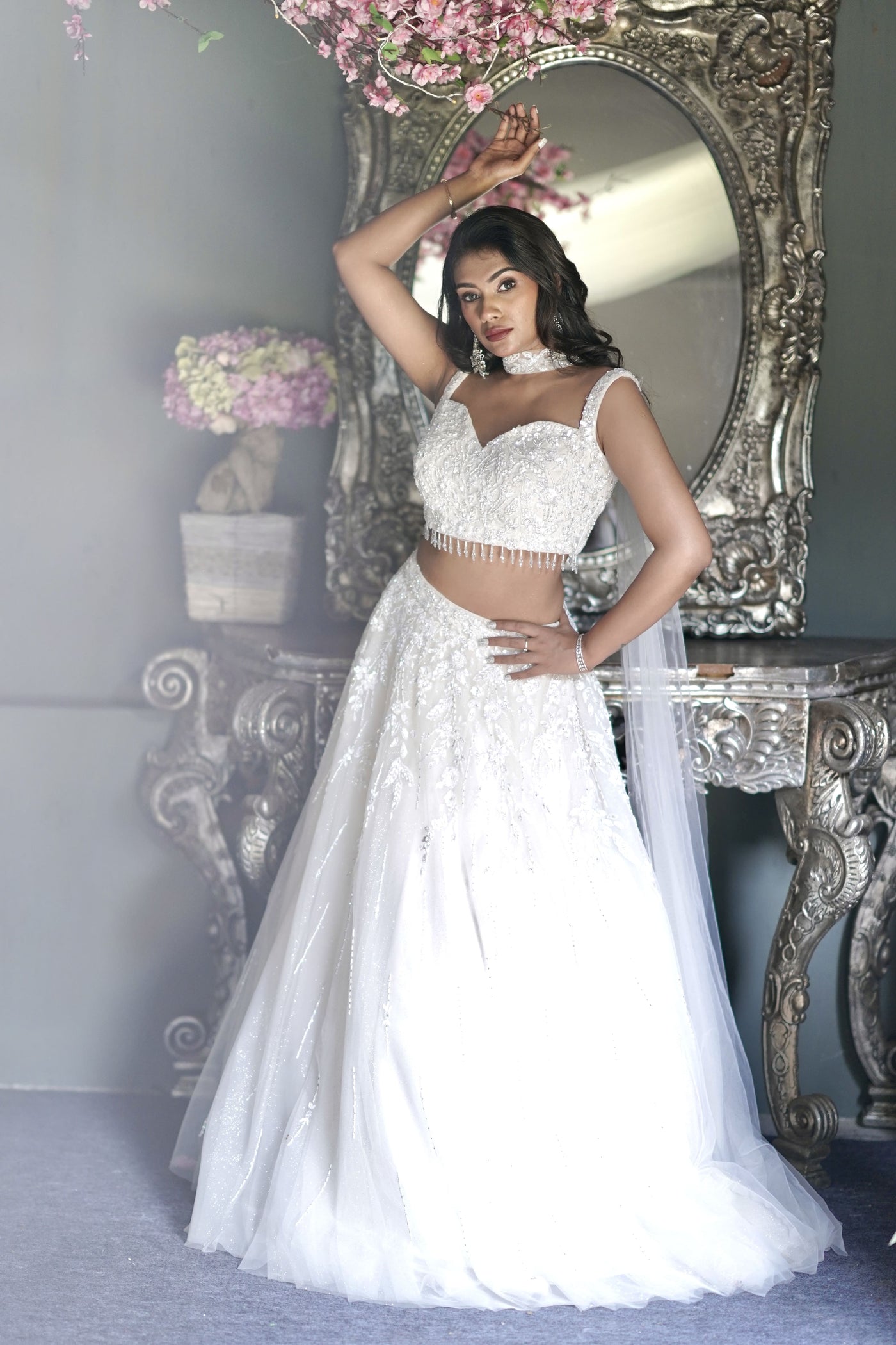 IRIS LEHENGA - WHITE