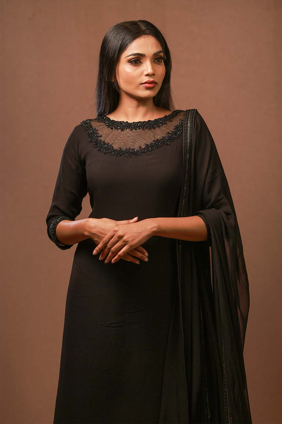 Tania - Black Georgette Suit