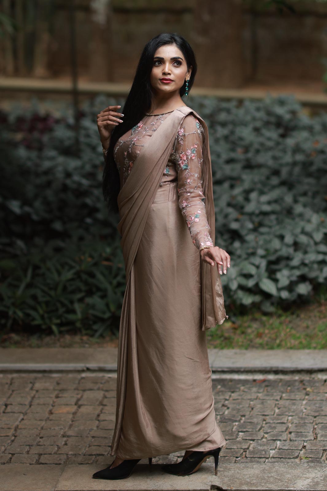 Evelyn - Draped Saree Gown