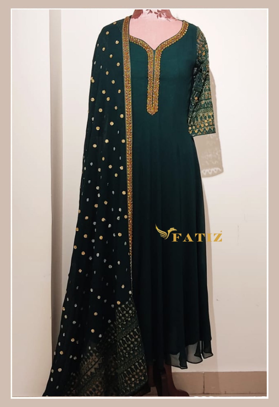 Meira - Bottle Green Anarkali Suit