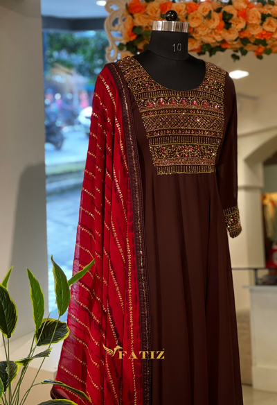 Zoya Anarkali - Brown