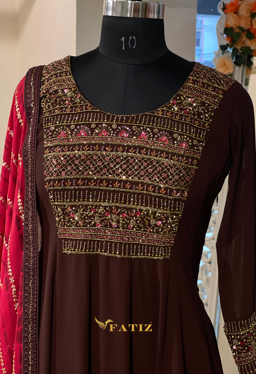 Zoya Anarkali - Brown