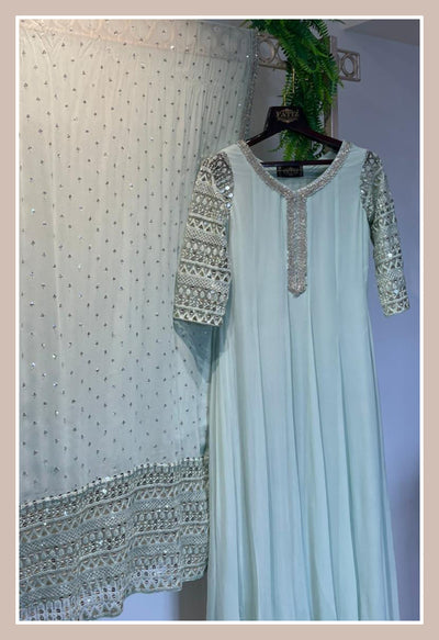 Meira - Mint Green Anarkali suit