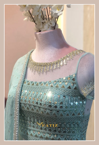 Meira- Mint Blue Lehenga