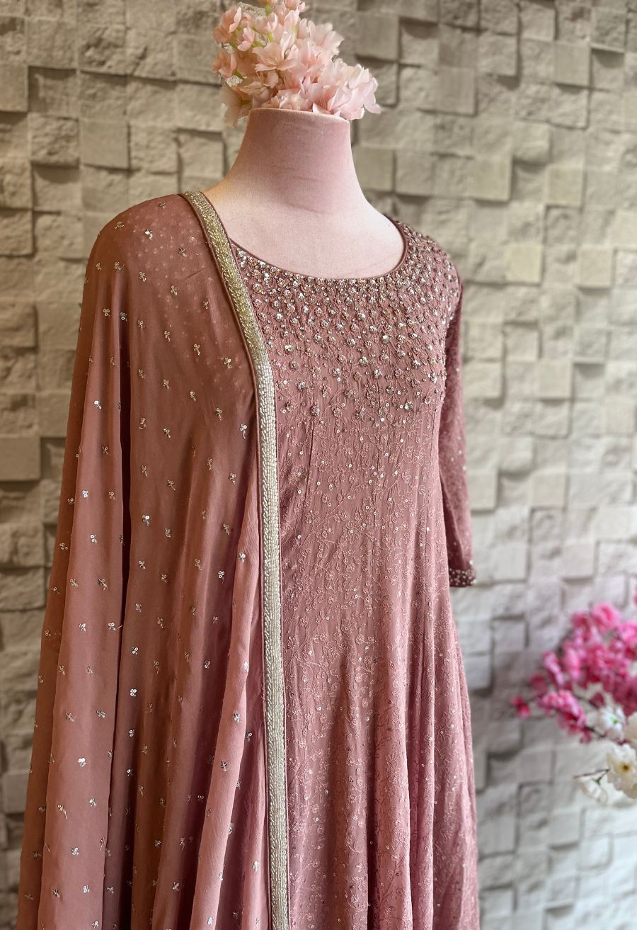 Samiphool Anarkali- Mauve