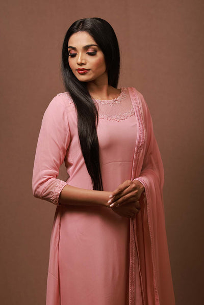 Tania - Dusty Rose Georgette Suit