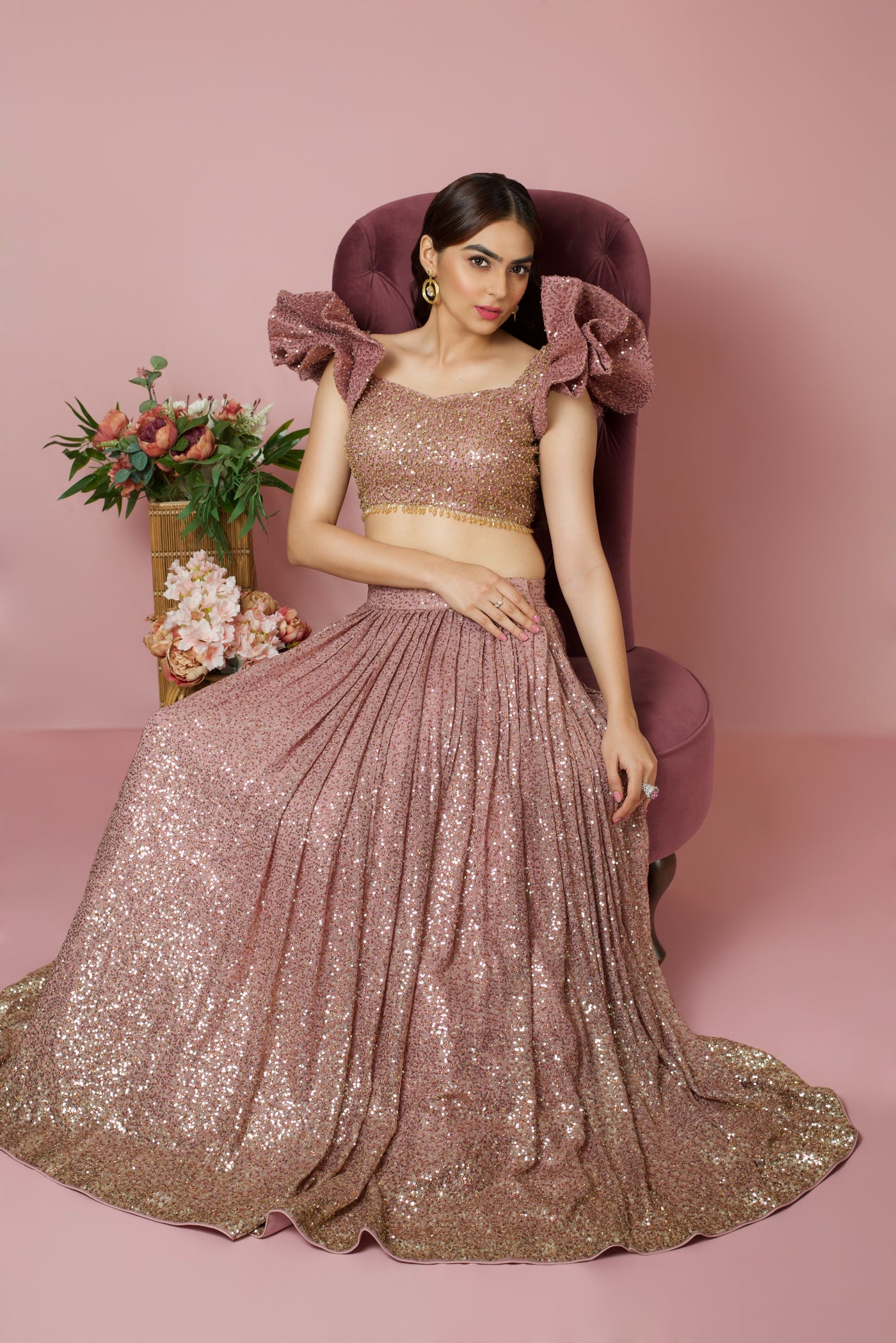 Flounce - Sequin Lehenga Set