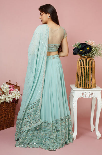 Meira- Mint Blue Lehenga