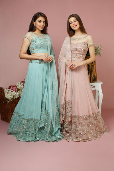 Meira- Mint Blue Lehenga